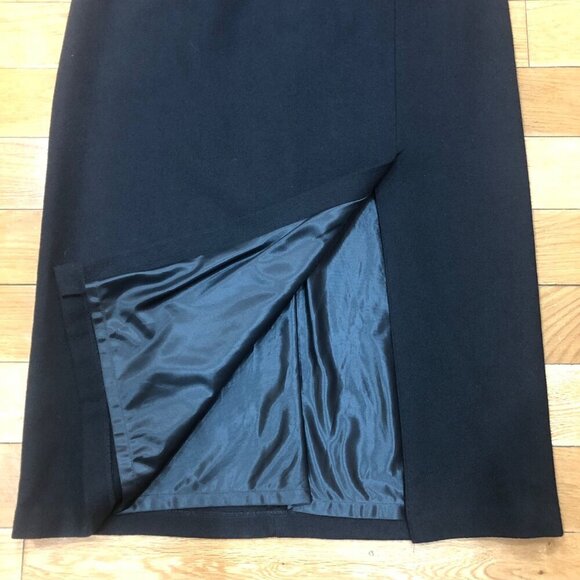 Sag Harbor 100% Pure New Wool Straight Pencil Black Skirt Size 12 - Picture 4 of 7